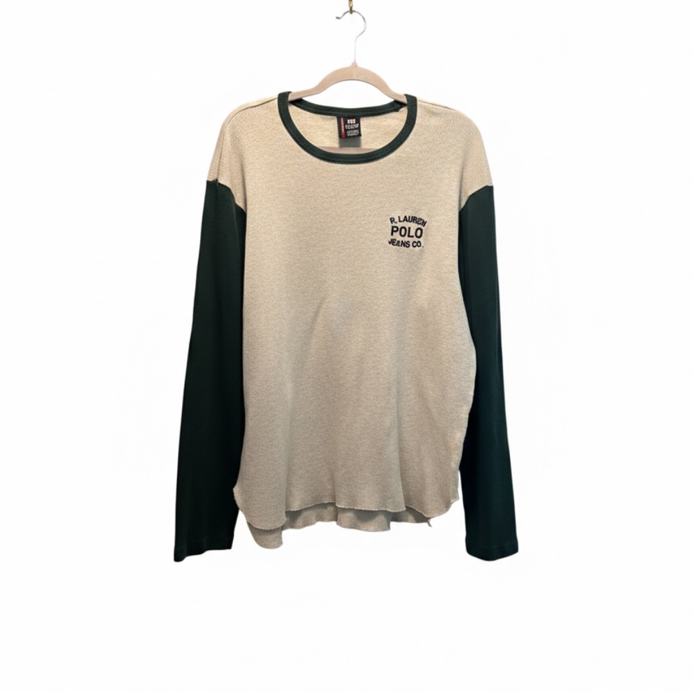 Ralph Lauren Tan and  Dark Green Long Sleeve Tee Size XXL